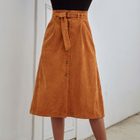 High Waisted Corduroy A Line Midi Skirt Womens Autumn Winter Fashion Versatile Casual or Formal Wear Wholesale