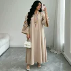 Bohemian Embroidered Maxi Dress Loose Fit Plus Size Rope Embroidery Casual Wear for Women Wholesale Available