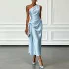 Elegant Womens Evening Dress High End Pleated Waist Design Suitable for Parties and Formal Events