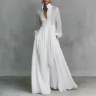 Elegant Long Maxi Dress for Women Summer Fashion Available in White Black Blue Green Wholesale Sizes S to 3XL