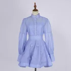 Womens Lantern Sleeve Button Up Shirt and A Line Skirt Set Casual Spring Summer Fashion Available in Multiple Colors