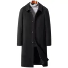 Mens Overcoat Thick Wool Blend Knee Length Classic Fit Available in Black Navy Blue Gray Wholesale bulk order