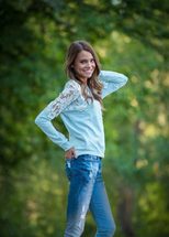 Lace Panel Womens Sweatshirt Round Neck Casual Style Available in 5 Colors Wholesale Supply