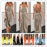 Backless Maxi Dress Loose Fit Sleeveless Available in 5 Colors Perfect for Summer Parties Wholes