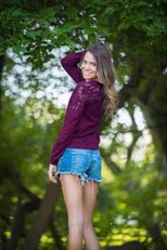 Lace Panel Womens Sweatshirt Round Neck Casual Style Available in 5 Colors Wholesale Supply