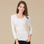 Seamless Long Sleeve T Shirt for Women 100 Mulberry Silk Slim Fit Spring Fashion Wholesale Avail