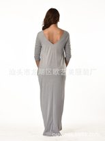 Loose Fit Solid Color Maxi Dress Casual Style Plus Size Long Sleeve Ideal for Autumn and Winter