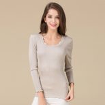 Seamless Long Sleeve T Shirt for Women 100 Mulberry Silk Slim Fit Spring Fashion Wholesale Avail
