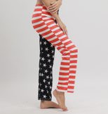 Casual Pants with American Flag Print Spring Collection Straight Leg Trendy Style for Streetwear
