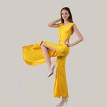 Sexy Strapless Crop Top and Side Slit Jumpsuit Set Casual Style Comfortable Fit Perfect for Summ