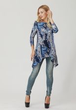 Womens Floral Print Irregular Hem Midi Dress Three Quarter Sleeve Spring Fashion Wholesale Avail