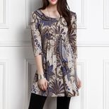 Floral Print A Line Dress 3 4 Sleeve Spring Style Casual Wear Wholesale Available fast shipping