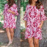 Womens Irregular Hem Floral Print Dress Short Sleeve Milk Silk Fabric Soft Touch Casual Wear Who