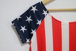 Color Block Irregular Stripe Dress American Flag Design Short Length Trendy Style Perfect for Pa