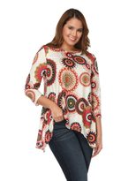 Digital Print Irregular Hem Loose T Shirt 3 4 Sleeve S XL Casual Style Wholesale Available bulk
