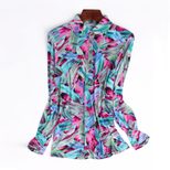 Silk Long Sleeve T Shirt for Women Lightweight Printed Slim Fit Spring Summer Casual Wear Wholes