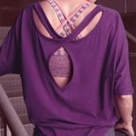 Womens Sexy Hollow Back Round Neck Short Sleeve T Shirt Spring Summer Collection Casual Wear Who