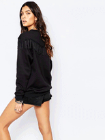 Womens Solid Color Fringe Long Sleeve Sweatshirt Available in 5 Colors and 4 Sizes Casual Wear W