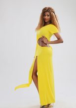 Irregular Split Hem Dress Womens Fashion Casual Style Comfortable Fabric Perfect for Summer Even