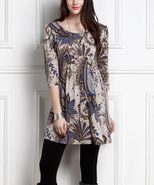 Floral Print A Line Dress 3 4 Sleeve Spring Style Casual Wear Wholesale Available fast shipping