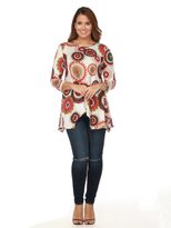Fall Floral Print Top Polka Dot Round Neck Asymmetrical Design Casual Wear Wholesale Available
