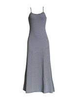 Striped Backless Maxi Dress with Bow Tie Slim Fit Spaghetti Straps Elegant Evening Gown Perfect