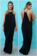 Sexy Spaghetti Strap Maxi Dress Loose Fit Elegant Style Womens Fashion Perfect for Parties and E