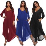 Sexy Deep V Backless Irregular Wide Leg Jumpsuit Autumn Collection Perfect for Parties and Event