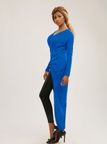 Sexy Bandage Dress Long Sleeve Asymmetrical Hem Fashionable Cross Design Autumn Collection Whole