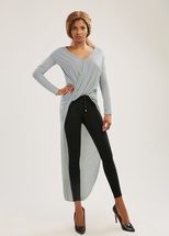 Sexy Bandage Dress Long Sleeve Asymmetrical Hem Fashionable Cross Design Autumn Collection Whole
