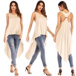 Irregular Hem Tail Skirt Button Detail Versatile Casual Style Perfect for Everyday Wear Wholesal