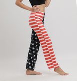 Casual Pants with American Flag Print Spring Collection Straight Leg Trendy Style for Streetwear