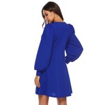 Womens A Line Dress Loose Lantern Sleeves Fashionable Minimalist Design Autumn Winter Style OEM