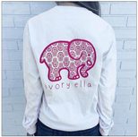 Womens Long Sleeve T Shirt Cute Cartoon Elephant Print Casual Style for Spring and Autumn Wholes