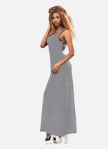 Sexy Striped Backless Dress Sleeveless Long Silhouette Unique Design Perfect for Summer Parties