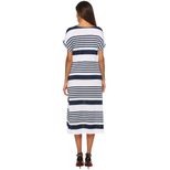 V Neck Striped Maxi Dress Loose Fit Side Slit Beachwear Perfect for Summer Outings Wholesale Ava