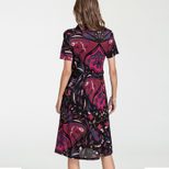 Plus Size Silk Dress High Waist V Neck Short Sleeve Floral Print Summer Elegance Wholesale Avail