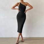 Sleeveless Asymmetrical Bodycon Maxi Dress Sexy Elegant Comfortable Fabric Perfect for Evening E