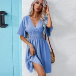 Elegant A Line Dress High Waist Pleated Design Mid Length Summer Fashion for Women Wholesale Ava