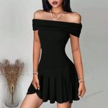 Summer Womens Dress Off Shoulder High Waisted Short Skirt Elegant Casual Style Wholesale Availab