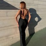 Elegant Backless Bodycon Maxi Dress Sexy Design Spring Summer Style Perfect for Parties Wholesal
