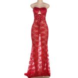 Sexy Lace Sheer Bodycon Dress Strapless Cutout Design Long Length Winter Fashion for Parties and