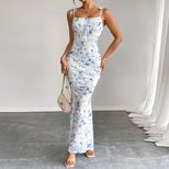 Floral Maxi Dress High Waist Casual Style Sleeveless Summer Fashion Wholesale Available OEM ODM