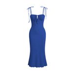 Bodycon Mermaid Dress Adjustable Drawstring Sleeveless Slim Fit Evening Party or Cocktail Wear W