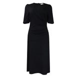 Plus Size African Dress Solid Color Round Neck Puff Sleeves Slim Fit Casual Wear for Summer OEM