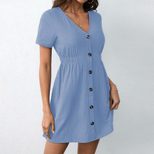 Fashionable A Line Dress Deep V Neck Elastic Waist Slim Fit Perfect for Parties and Events Whole