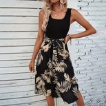 Floral Beach Dress Casual Style Sun Protection Lightweight Fabric Summer Vacation Wear Wholesale