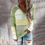 Striped Hooded Sweater Autumn Winter Style Comfortable Fabric Trendy Design Wholesale Available