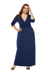 Plus Size Womens Dress Elegant Deep V Neck Flowy A Line High Elasticity Perfect for Formal Event