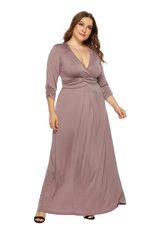 Plus Size Womens Dress Elegant Deep V Neck Flowy A Line High Elasticity Perfect for Formal Event